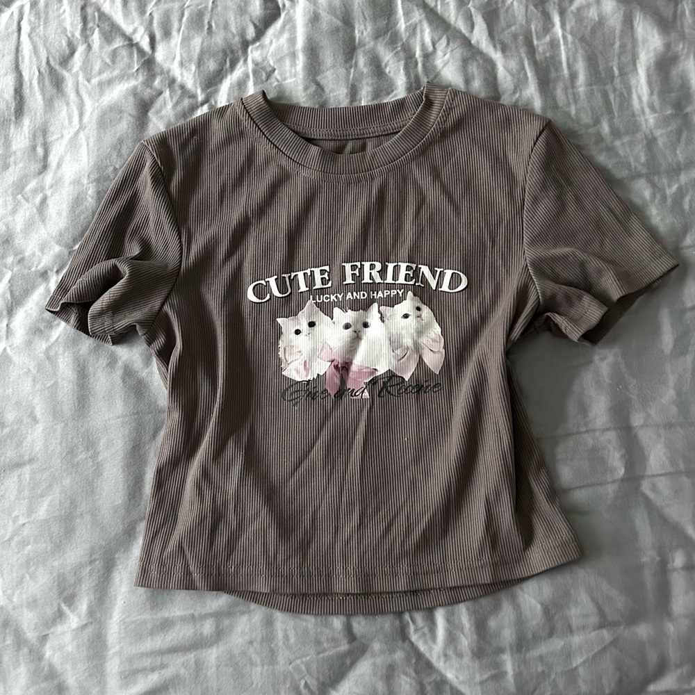LAST CALL!!! new! y2k acubi pinterest korean cat graphic baby tee